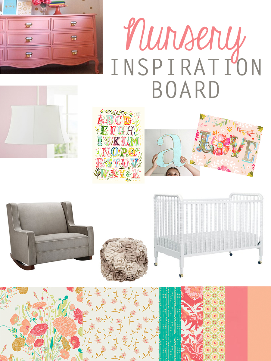 Nursery Inspiration Board for baby girl